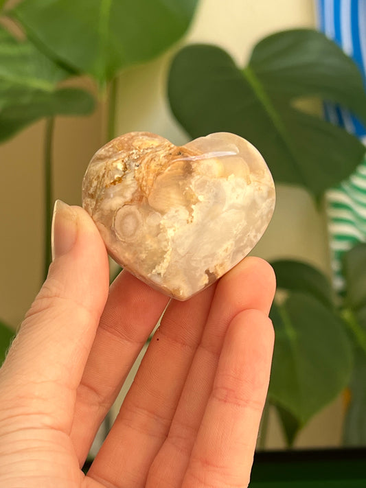 Flower Agate Heart | B