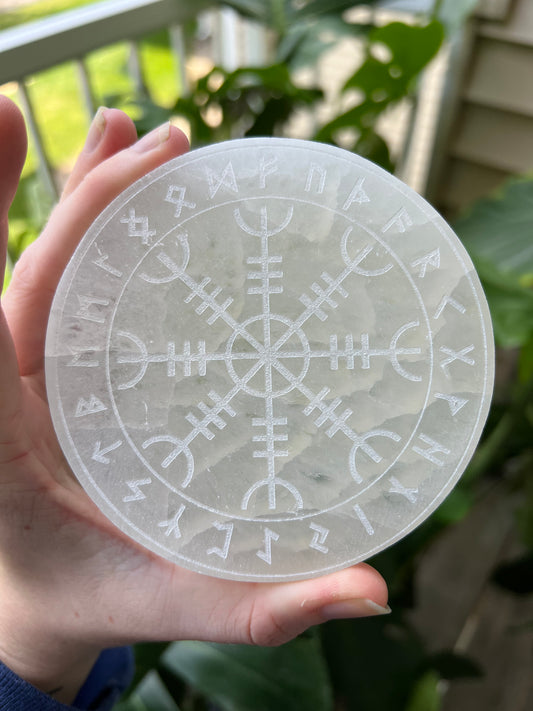 Engraved Selenite | Helm of Awe