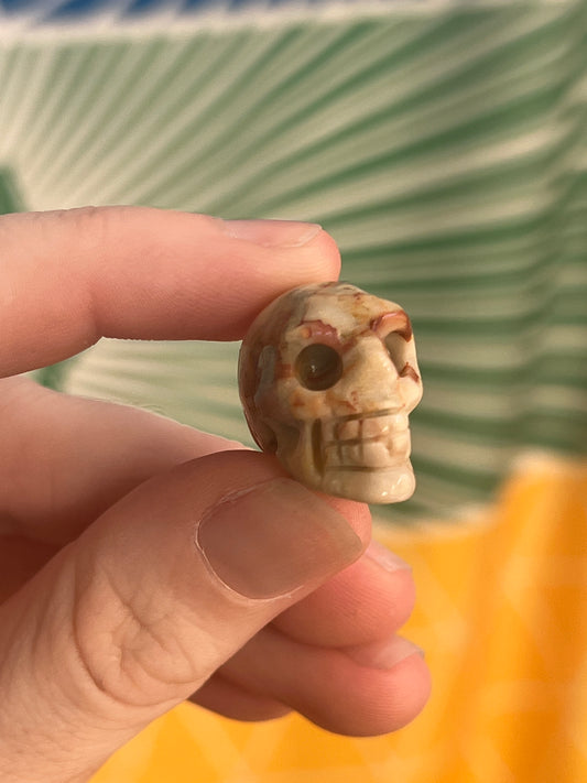 Crazy Lace Agate Skull | Mini