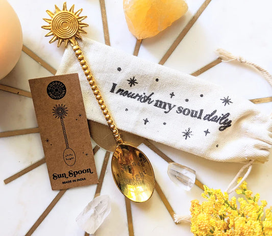 Golden Ray Sun Tea Spoon | Brass